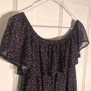 Off shoulder mesh jumpsuit